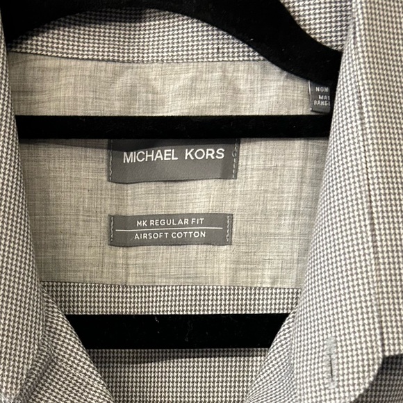 Michael Kors Air Soft Light Gray Dress Shirt Regular Fit Large 16 1/2 - Picture 3 of 5